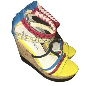 Kiss & Tell Multicolor Open Toe 5" Wedge Sandals